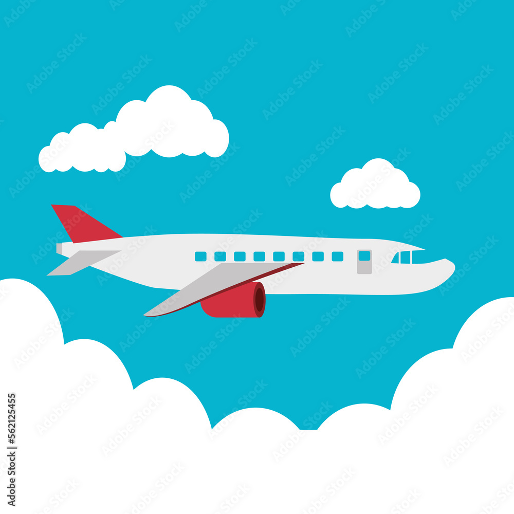 Delivery design over cloudscape background, vector illustration.