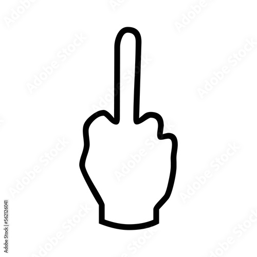 Middle Finger vector emoji flat icon. Isolated rude or insulting gesture sign sticker design.