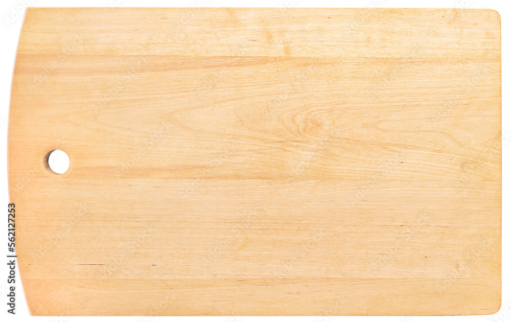 Empty Wooden cutting board isolated Rectangular shape