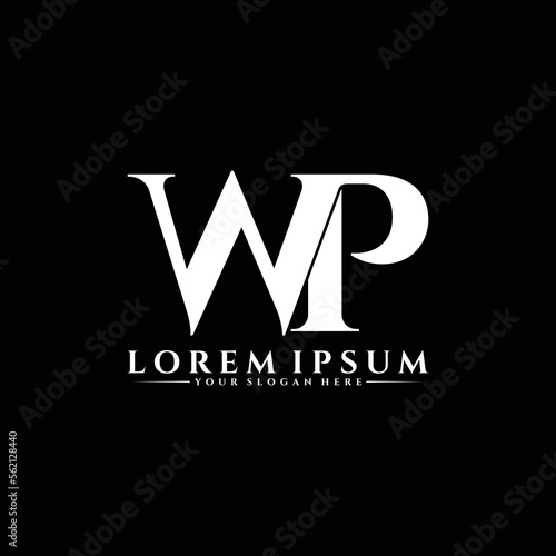 Letter WP luxury logo design vector