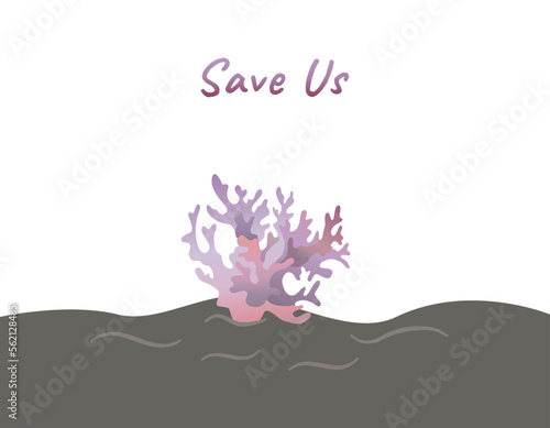 coral colony vector for global warming campaign