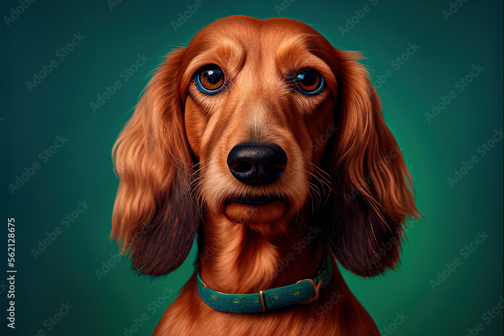 portrait of a dachshund created with Generative AI technology