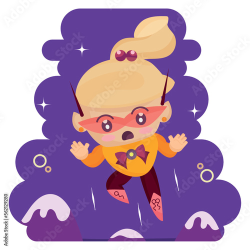 Wallpaper Mural Isolated cute female superhero cartoon character Vector Torontodigital.ca