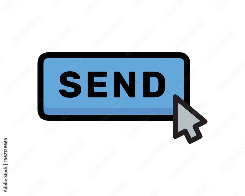 vector illustration. blue logo or flat icon. pointer. send button. send. click. branding. sign. vector illustration. blue logo or flat icon. pointer. send button. send. click. branding. sign.
