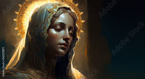 Generative AI illustration of Virgin Mary mother of Jesus photo