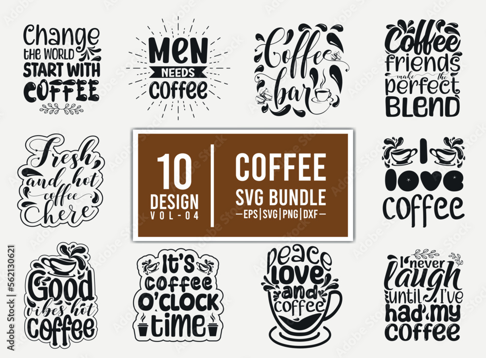 Coffee svg bundle. Coffee SVG Design for T shirt, Coffee quotes bundle, coffee typography t shirt design