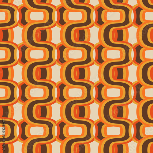 Retro summer 70s rainbow stripes pattern. Retrowave 80s art retro rainbow illustration. Seamless vector background. turquoise and orange retro colors 1970s. Abstract geometric background.