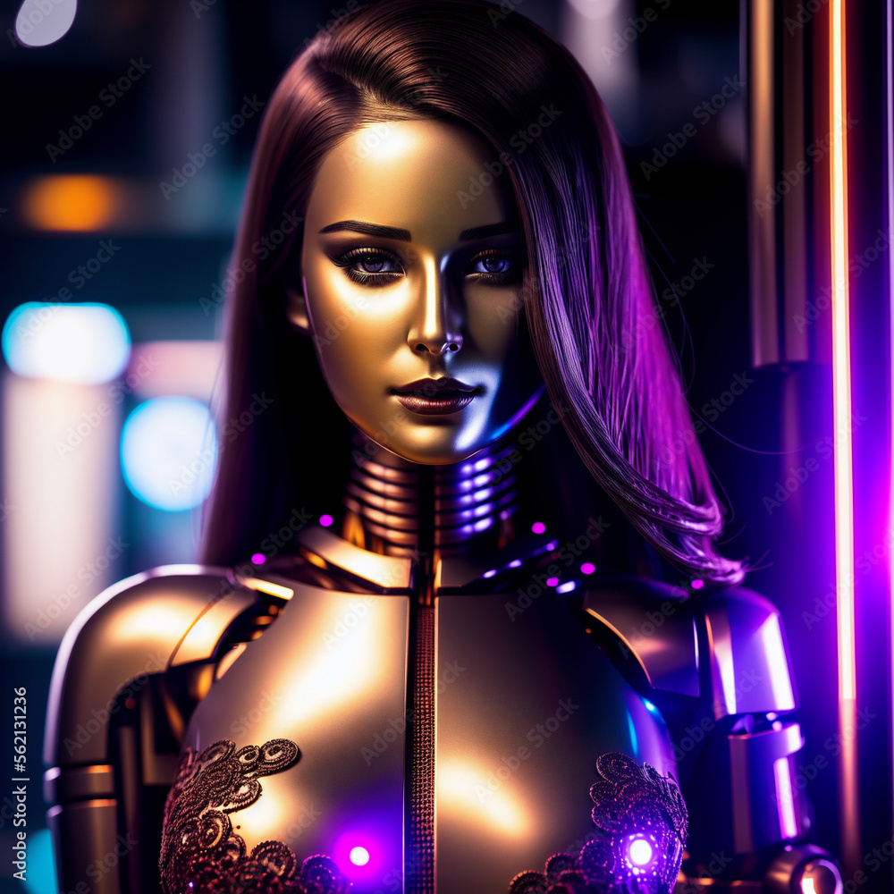A humanlike android. A beautiful female robot. The extermination of humanity by androgyds. A