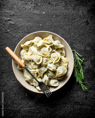 Dumplings with beef and rosemary.