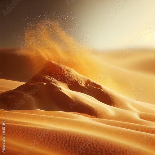 flowing sand in the desert ...