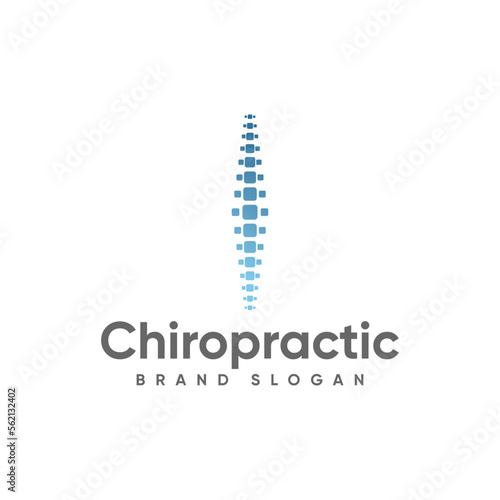 Chiropractic logo with modern design premium vector