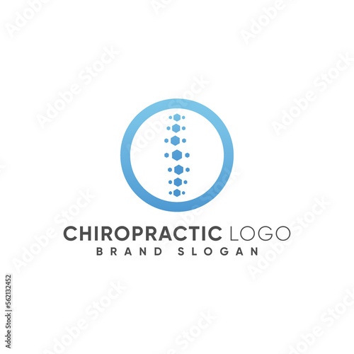 Chiropractic logo with modern design premium vector