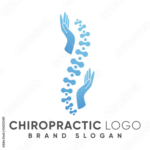 Chiropractic logo with modern design premium vector