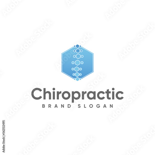 Chiropractic logo with modern design premium vector