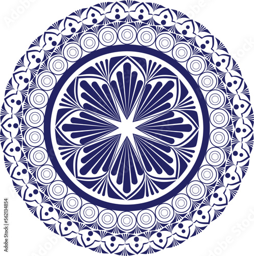 Blue Mandala Color Page for Adult