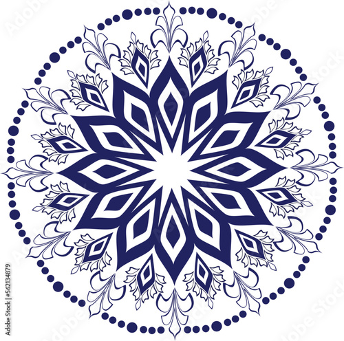 Blue Mandala Color Page for Adult