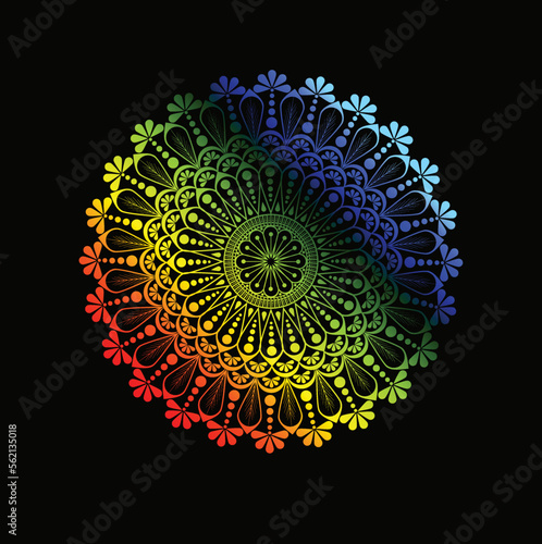 Flower Rainbow Color page for Adult