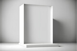 Empty background white stage product studio 3d backdrop scene of blank modern art interior floor or room wall podium template platform display and stand show pedestal on simple presentation wallpaper.