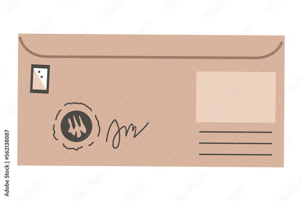 Envelope postcard or letter. Isolated card with stamp or seal in flat style. Craft paper stationery or handmade card, isolated paper mail. Stylish mail letter Envelope postcard or letter. Isolated card with stamp or seal in flat style. Craft paper stationery or handmade card, isolated paper mail. Stylish mail letter
