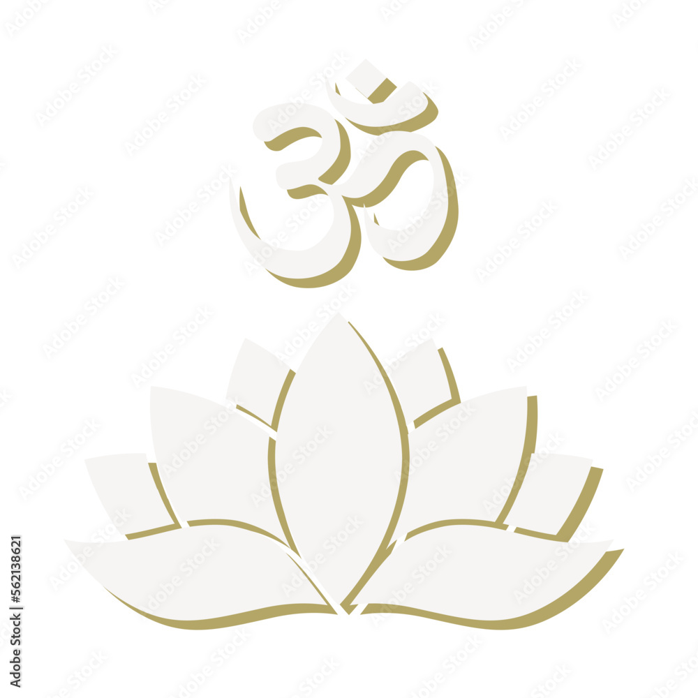 lotus flower with Om symbol lotus flower with Om symbol