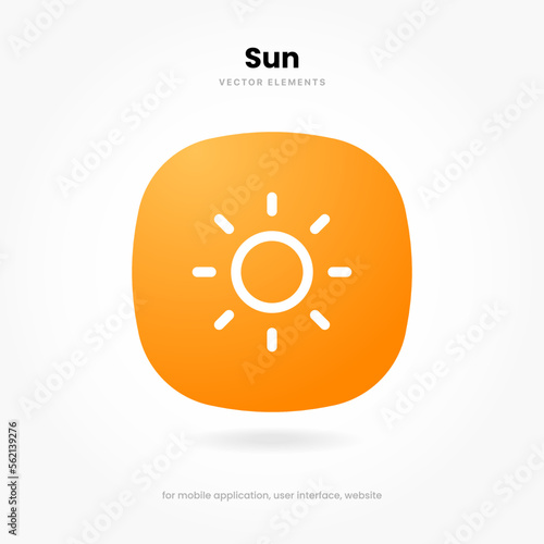 Light, intensity setting, contrast, brightness, sun icon symbol sign on isolated white background with clipping path for UI UX website mobile app. Vector elements EPS10.