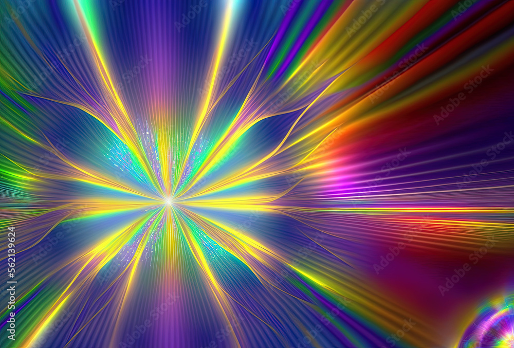 Obraz premium TIme is energy, time is illusion, time has so space, time is not linear. Concept. Colorful energy background. Generative AI.