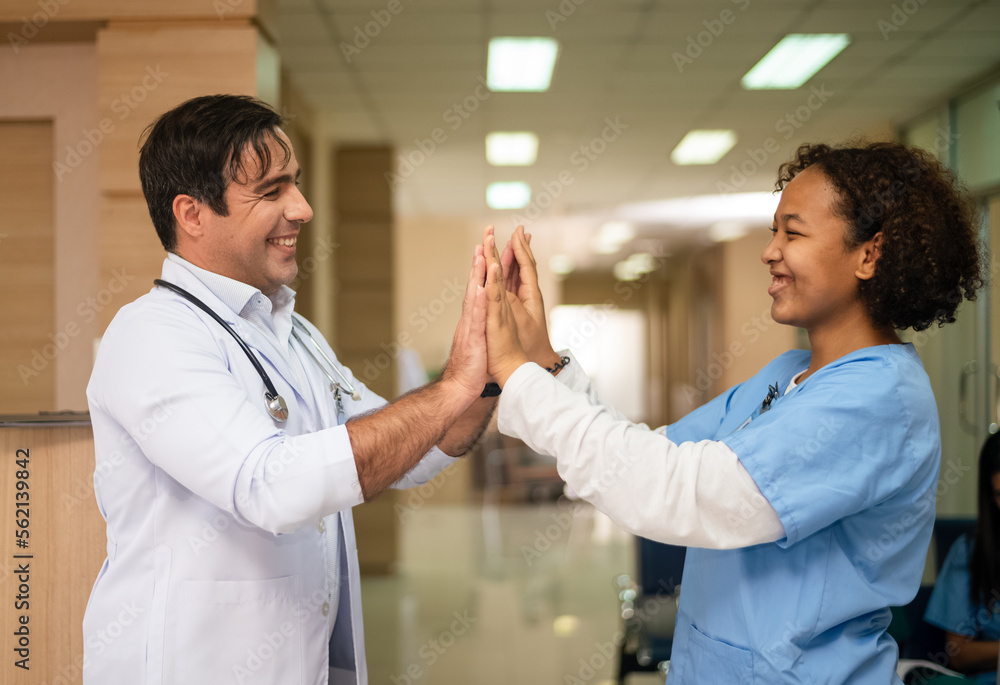 Doctor shake hand student success in education Doctor shake hand student success in education