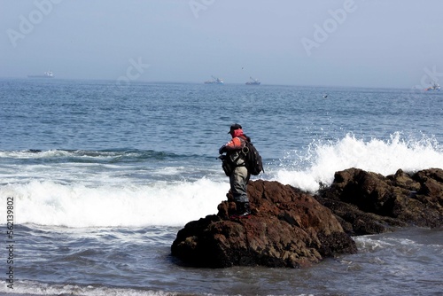 fishing on the beach