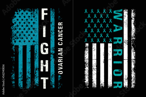 Ovarian Cancer Awareness With USA Flag Design