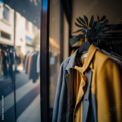 photo shop for clothing,clothes shop on hanger at the modern shop boutique