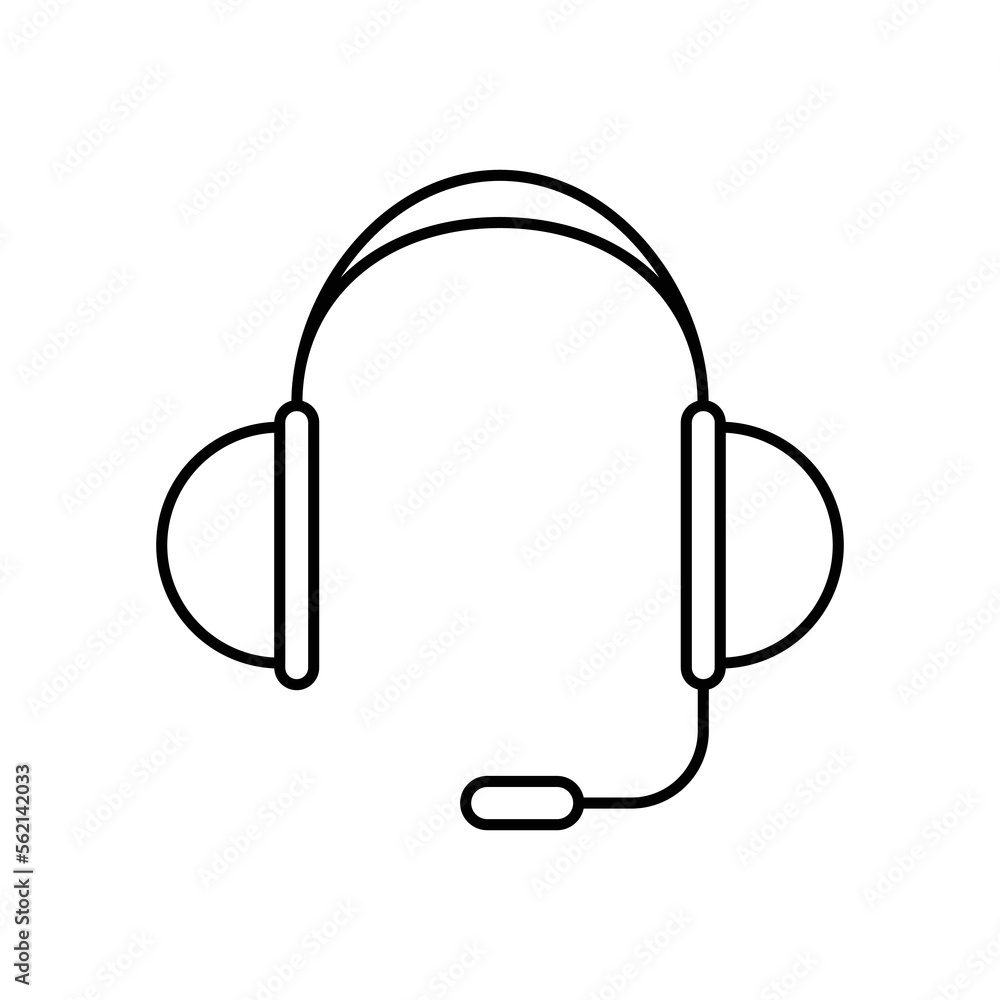 headset icon. outline icon headset icon. outline icon