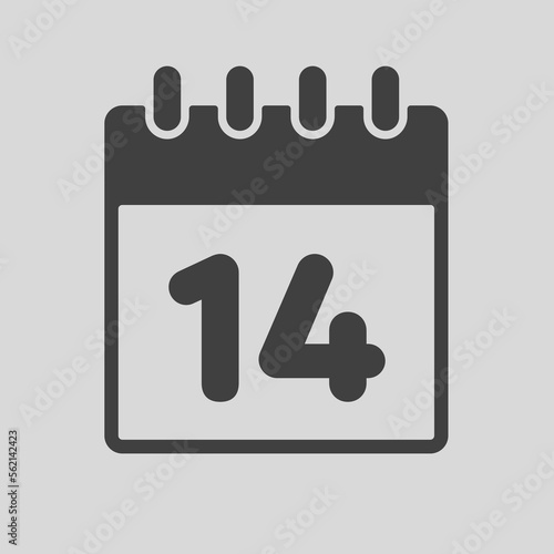 Icon page calendar day - number 14