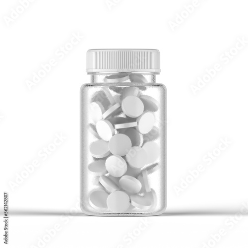 Frosted Glass Pills Bottle 