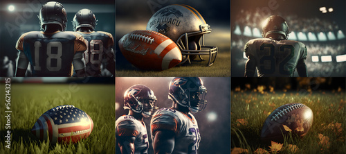 American football player in super bowl  sport background  illustration digital generative ai