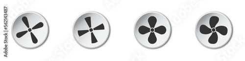 Fan icons collection. Minimalistic flat design. Vector illustration.