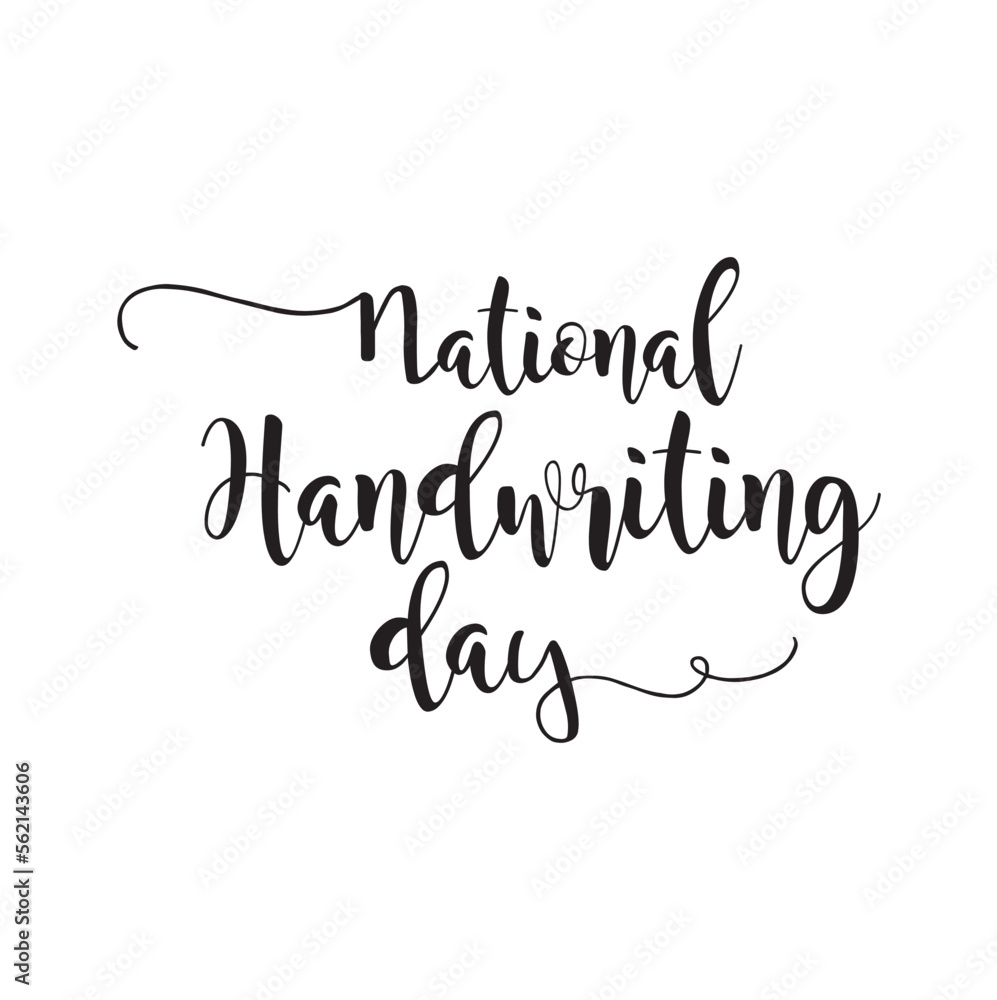 National handwriting day, text, sticker, banner.