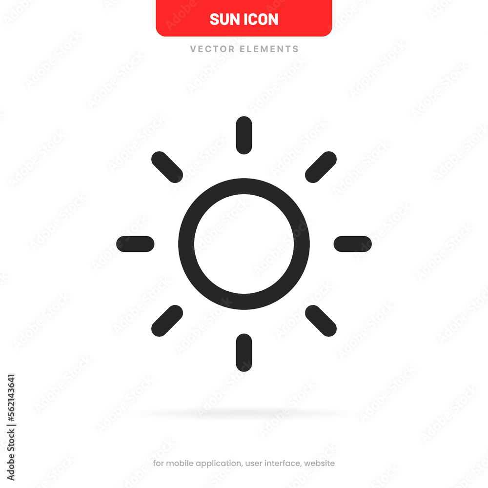 Light, intensity setting, contrast, brightness, sun icon symbol sign on