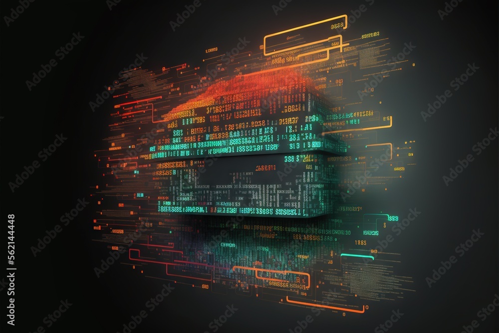 Computer Surrounded By Text a computer screen with a lot of text on it and a black background with ...