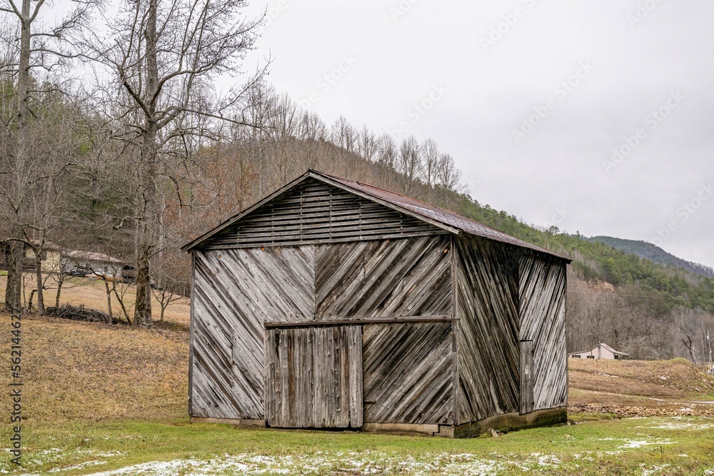 country barn in winter