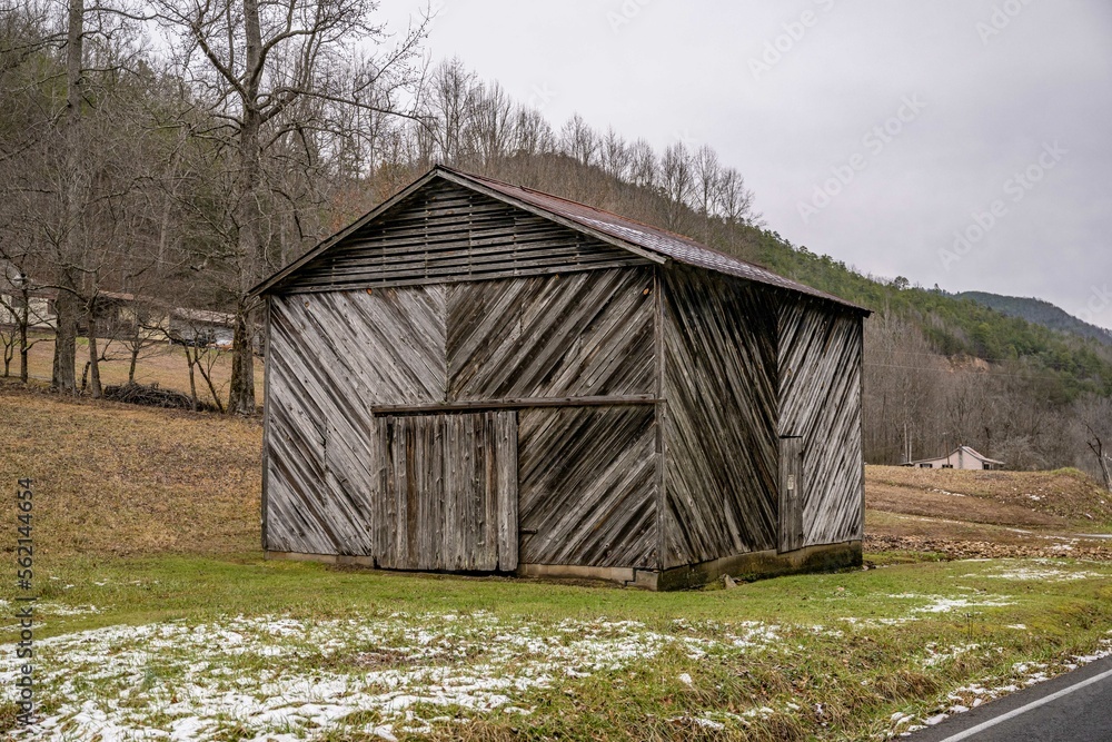 country barn in winter