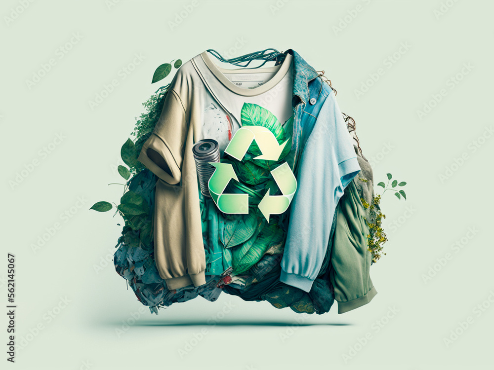 zero waste logo, reusable t-shirts, for a sustainable world