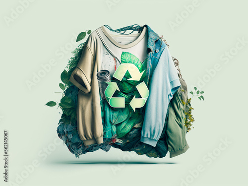 zero waste logo, reusable t-shirts, for a sustainable world