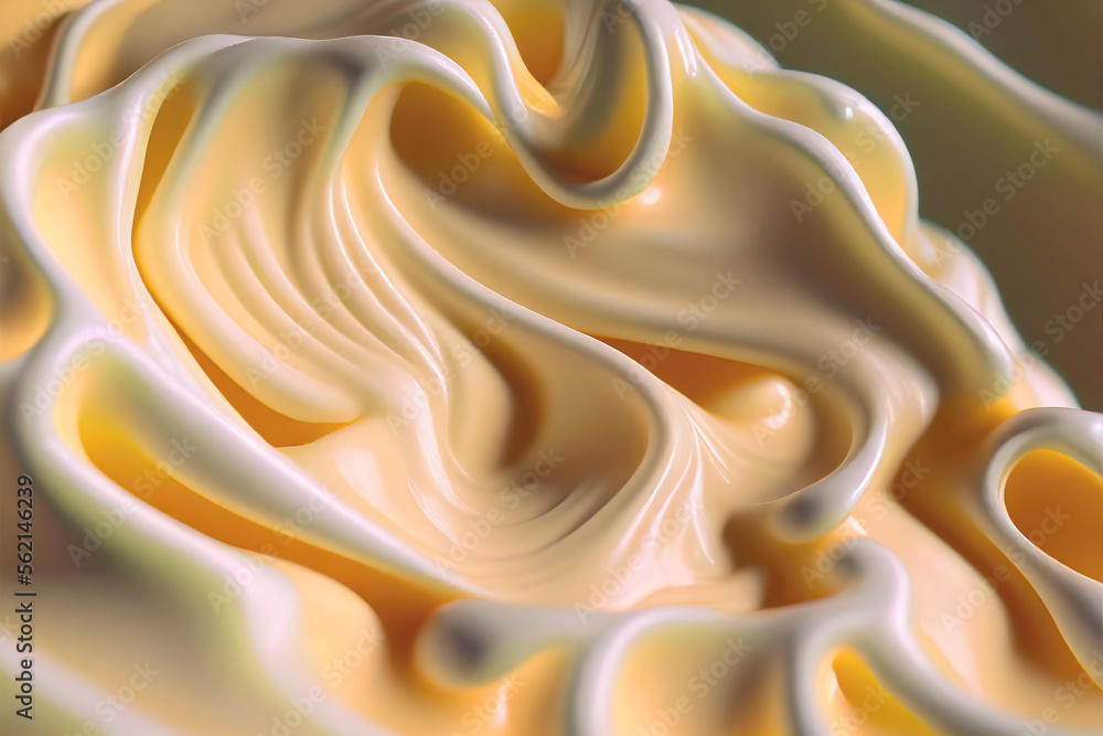 Fototapeta premium 3d illustration of custard cream for topping on cakes. Food photography 
