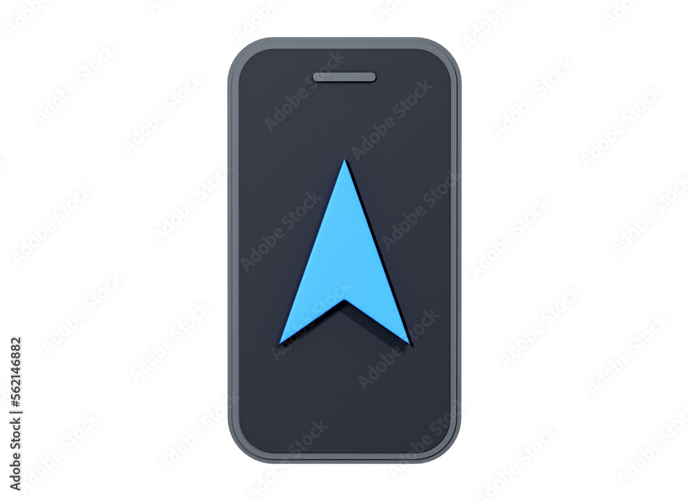 3D Phone with navigation marker or GPS arrow. Smartphone with direction symbol. Location point. Mobile map app. Cartoon creative design icon isolated on white background. 3D Rendering 3D Phone with navigation marker or GPS arrow. Smartphone with direction symbol. Location point. Mobile map app. Cartoon creative design icon isolated on white background. 3D Rendering