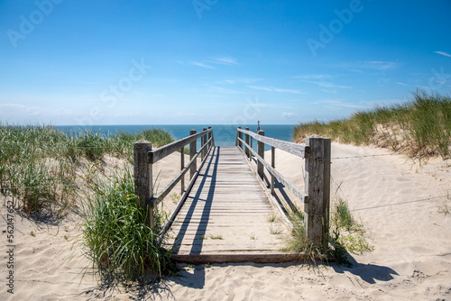 Steg zum Strand bei Zoutelande (Niederlande) photo