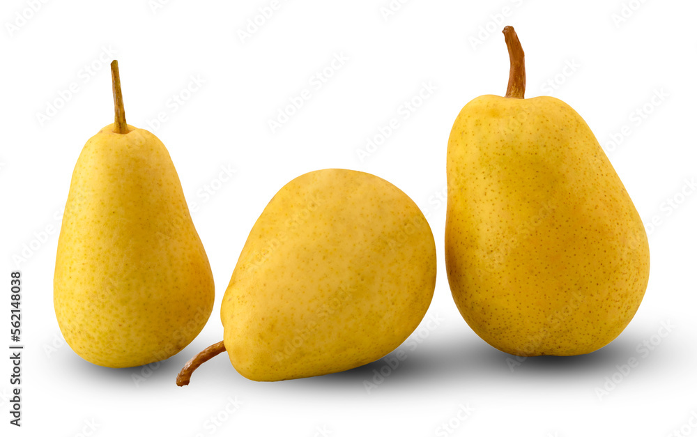 Italian yellow coscia pears, cut out on transparent Italian yellow coscia pears, cut out on transparent