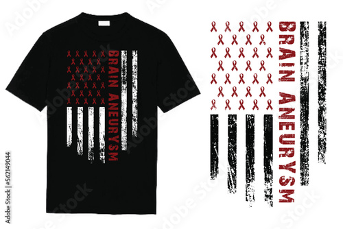 American Flag Brain Aneurysm T Shirt Design