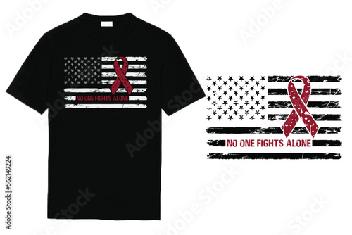 No One Fights Alone T Shirt Design