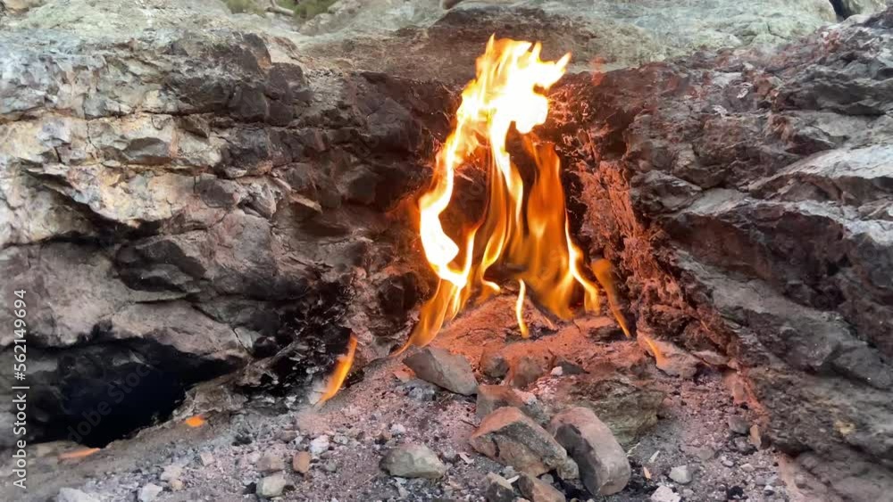 Natural fire from the mountain, Turkey, Mount Hemera. Natural fire from the mountain, Turkey, Mount Hemera.