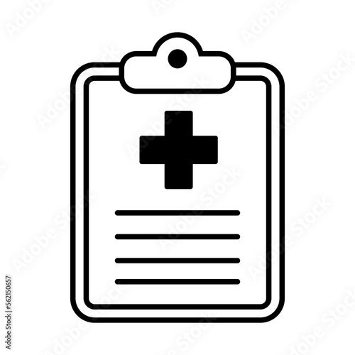 Medical history icon. Health care clipboard icon. Medical card icon.